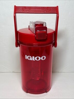 Igloo 1/2 Gallon Sports Jug Cooler Clear Red 2 Quarts New